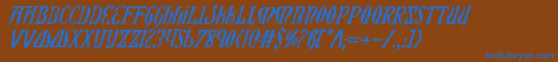 Xiphosi-fontti – siniset fontit ruskealla taustalla