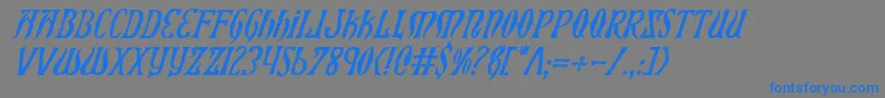 フォントXiphosi – 灰色の背景に青い文字