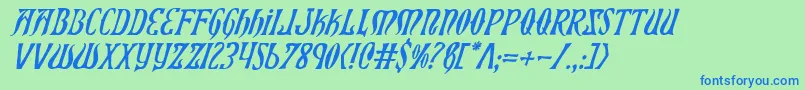 Шрифт Xiphosi – синие шрифты на зелёном фоне