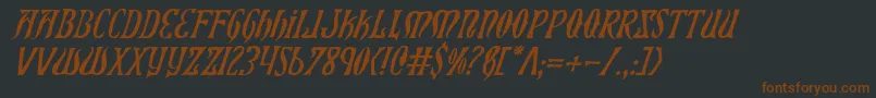 Xiphosi-fontti – ruskeat fontit mustalla taustalla