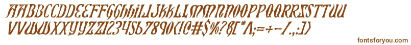 Xiphosi-Schriftart – Braune Schriften auf weißem Hintergrund