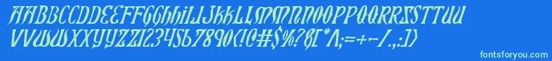 Xiphosi-fontti – vihreät fontit sinisellä taustalla