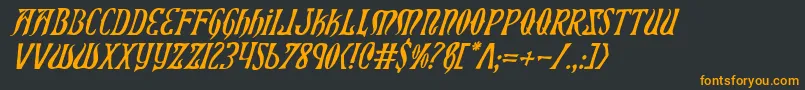 フォントXiphosi – 黒い背景にオレンジの文字