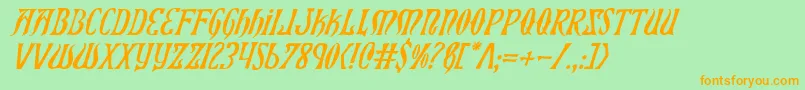 Шрифт Xiphosi – оранжевые шрифты на зелёном фоне