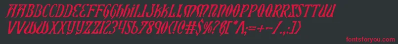 Xiphosi-fontti – punaiset fontit mustalla taustalla