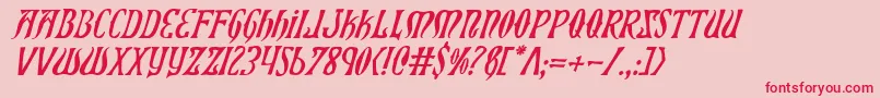 フォントXiphosi – ピンクの背景に赤い文字