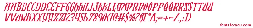 フォントXiphosi – 白い背景に赤い文字
