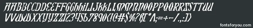 Xiphosi-Schriftart – Weiße Schriften auf schwarzem Hintergrund