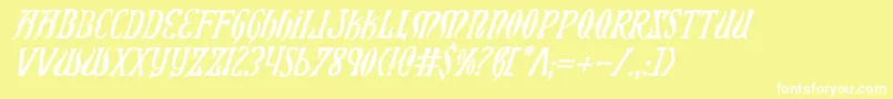 Шрифт Xiphosi – белые шрифты на жёлтом фоне