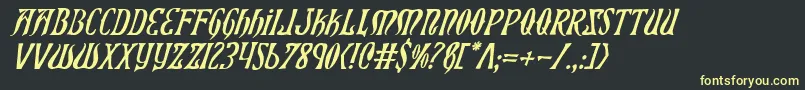 Xiphosi-Schriftart – Gelbe Schriften auf schwarzem Hintergrund