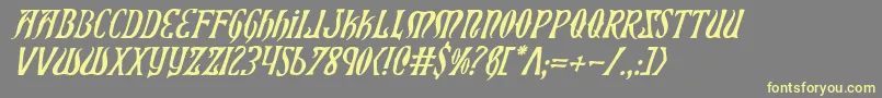 Xiphosi-Schriftart – Gelbe Schriften auf grauem Hintergrund