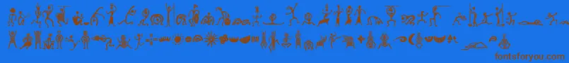 Minipicszafrica Font – Brown Fonts on Blue Background