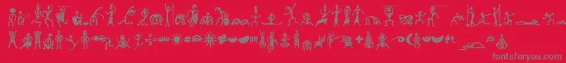 フォントMinipicszafrica – 赤い背景に灰色の文字