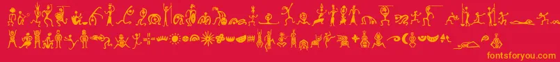 Minipicszafrica Font – Orange Fonts on Red Background