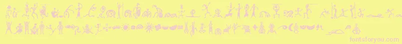 Minipicszafrica-fontti – vaaleanpunaiset fontit keltaisella taustalla