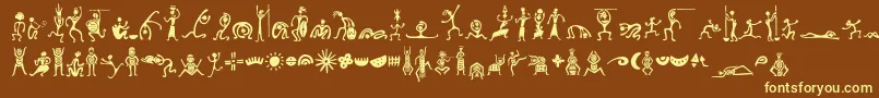 Minipicszafrica-fontti – keltaiset fontit ruskealla taustalla