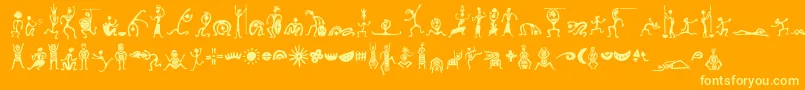 Minipicszafrica Font – Yellow Fonts on Orange Background