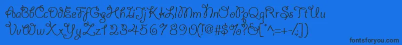 Yahoossk Font – Black Fonts on Blue Background