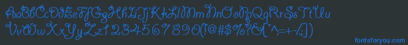Yahoossk Font – Blue Fonts on Black Background