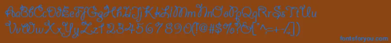 Yahoossk Font – Blue Fonts on Brown Background