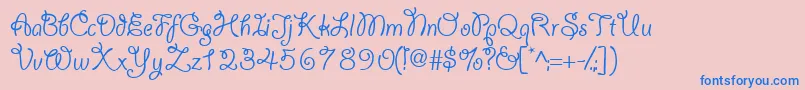 Yahoossk Font – Blue Fonts on Pink Background