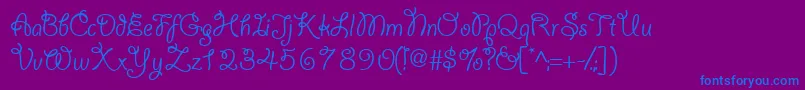 Yahoossk Font – Blue Fonts on Purple Background
