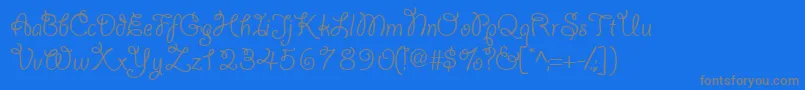 Yahoossk-fontti – harmaat kirjasimet sinisellä taustalla