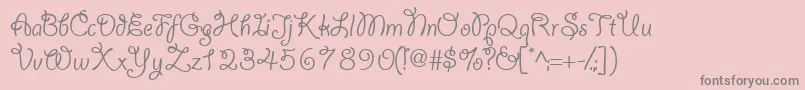 Yahoossk-fontti – harmaat kirjasimet vaaleanpunaisella taustalla