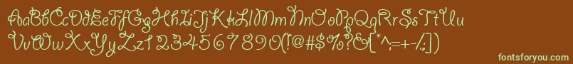Yahoossk Font – Green Fonts on Brown Background