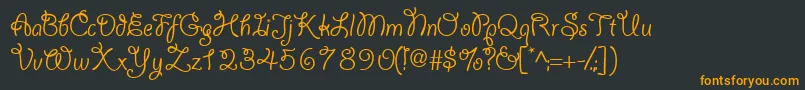 Yahoossk Font – Orange Fonts on Black Background
