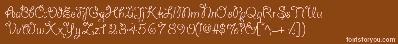 Yahoossk Font – Pink Fonts on Brown Background