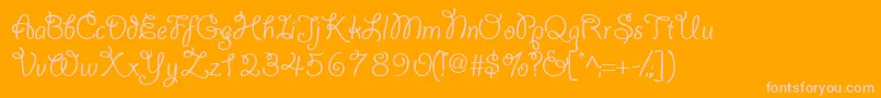 Yahoossk-fontti – vaaleanpunaiset fontit oranssilla taustalla