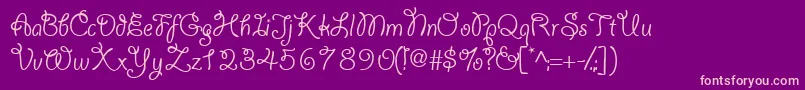 Yahoossk-fontti – vaaleanpunaiset fontit violetilla taustalla