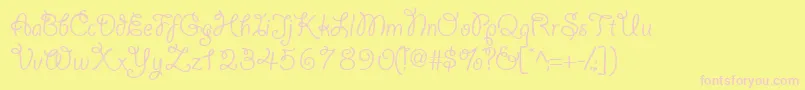Yahoossk-Schriftart – Rosa Schriften auf gelbem Hintergrund