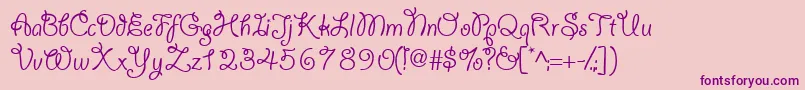 Yahoossk-Schriftart – Violette Schriften auf rosa Hintergrund