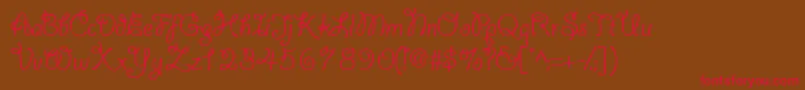 Шрифт Yahoossk – красные шрифты на коричневом фоне