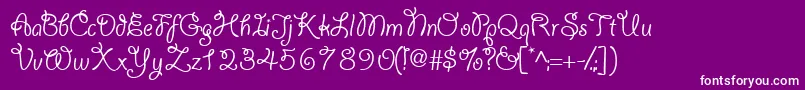Yahoossk-Schriftart – Weiße Schriften auf violettem Hintergrund