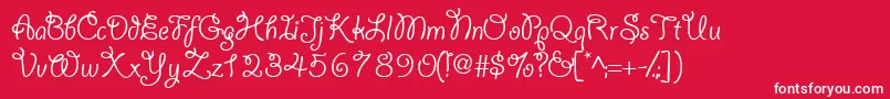 Yahoossk-Schriftart – Weiße Schriften auf rotem Hintergrund