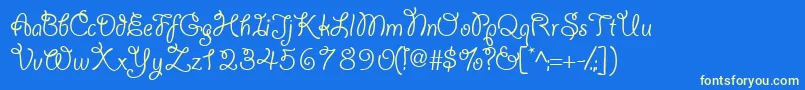 Yahoossk Font – Yellow Fonts on Blue Background