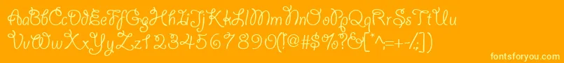 Yahoossk Font – Yellow Fonts on Orange Background