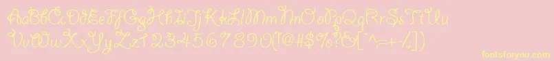Yahoossk Font – Yellow Fonts on Pink Background