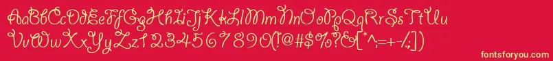 Yahoossk Font – Yellow Fonts on Red Background