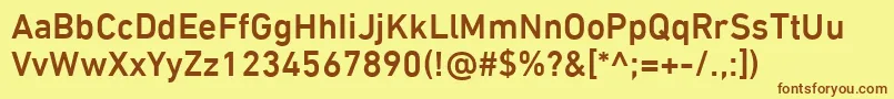 DinNextLtArabicMedium Font – Brown Fonts on Yellow Background