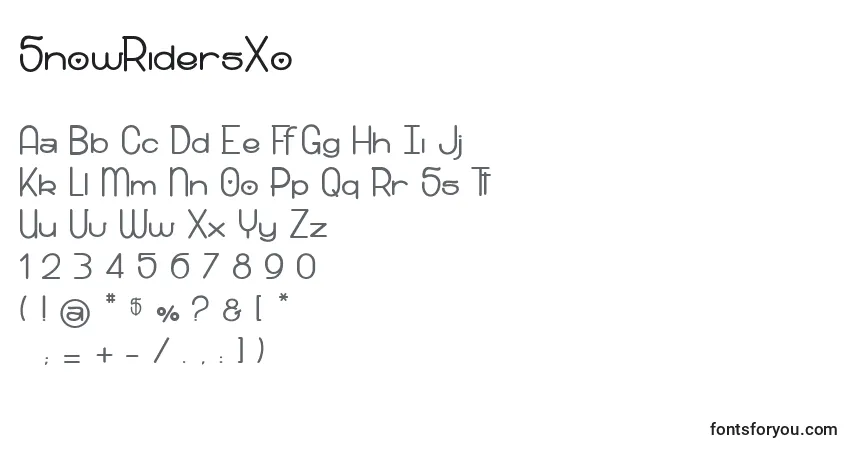 Schriftart SnowRidersXo – Alphabet, Zahlen, spezielle Symbole
