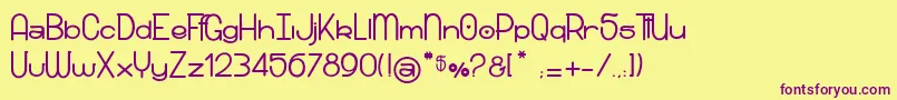 SnowRidersXo Font – Purple Fonts on Yellow Background