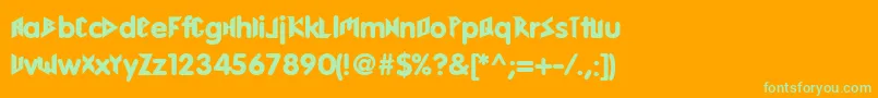 AriaV1Www.Hardzona.Ru Font – Green Fonts on Orange Background