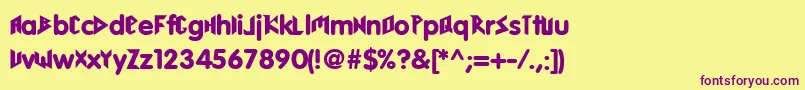 AriaV1Www.Hardzona.Ru Font – Purple Fonts on Yellow Background