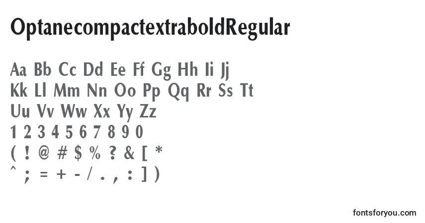 OptanecompactextraboldRegular-fontti – aakkoset, numerot, erikoismerkit