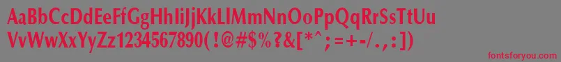 OptanecompactextraboldRegular Font – Red Fonts on Gray Background