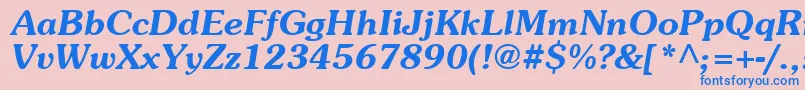 SouvenT Font – Blue Fonts on Pink Background